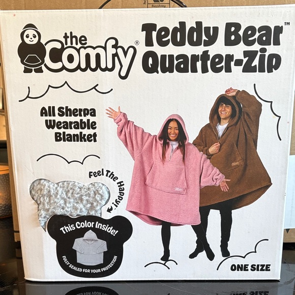 Jackets & Blazers - The Comfy Teddy Bear Quarter-Zip Sherpa Blanket